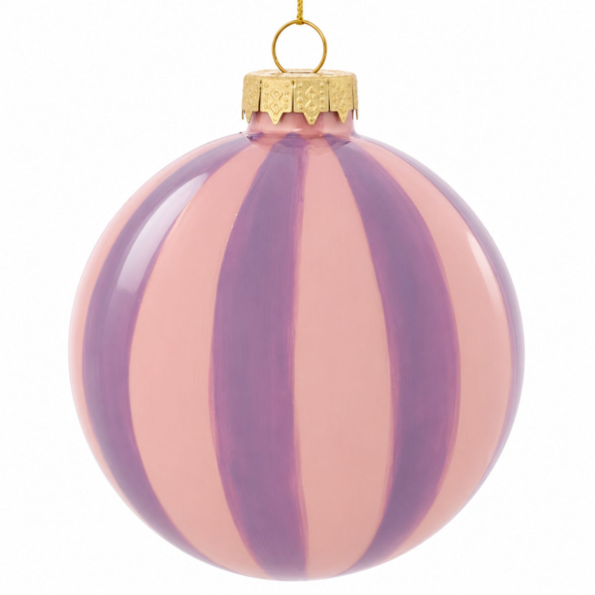Bonbon – Bunte, handbemalte Weihnachtskugeln aus Glas im 3er-Set, Ø 8 cm