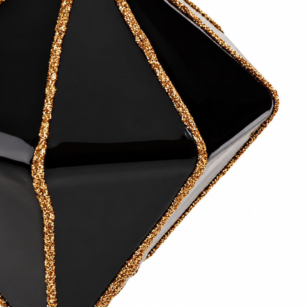 Nocturne – Weihnachtsanhänger in Schwarz und Gold im 3er-Set, 10 cm