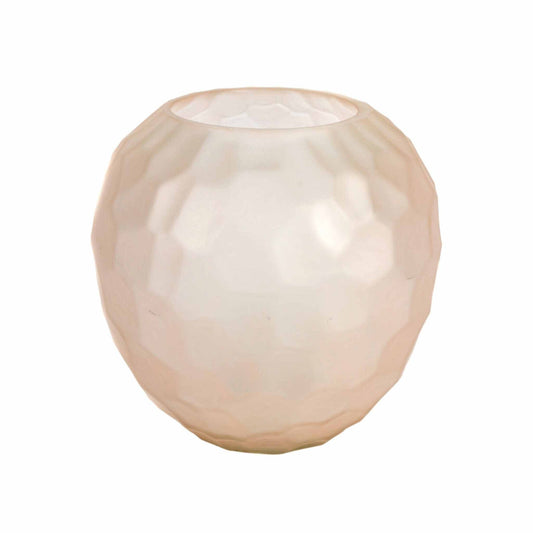 Rosalia Vase – Seidenmattes Glasobjekt in Puderrosa
