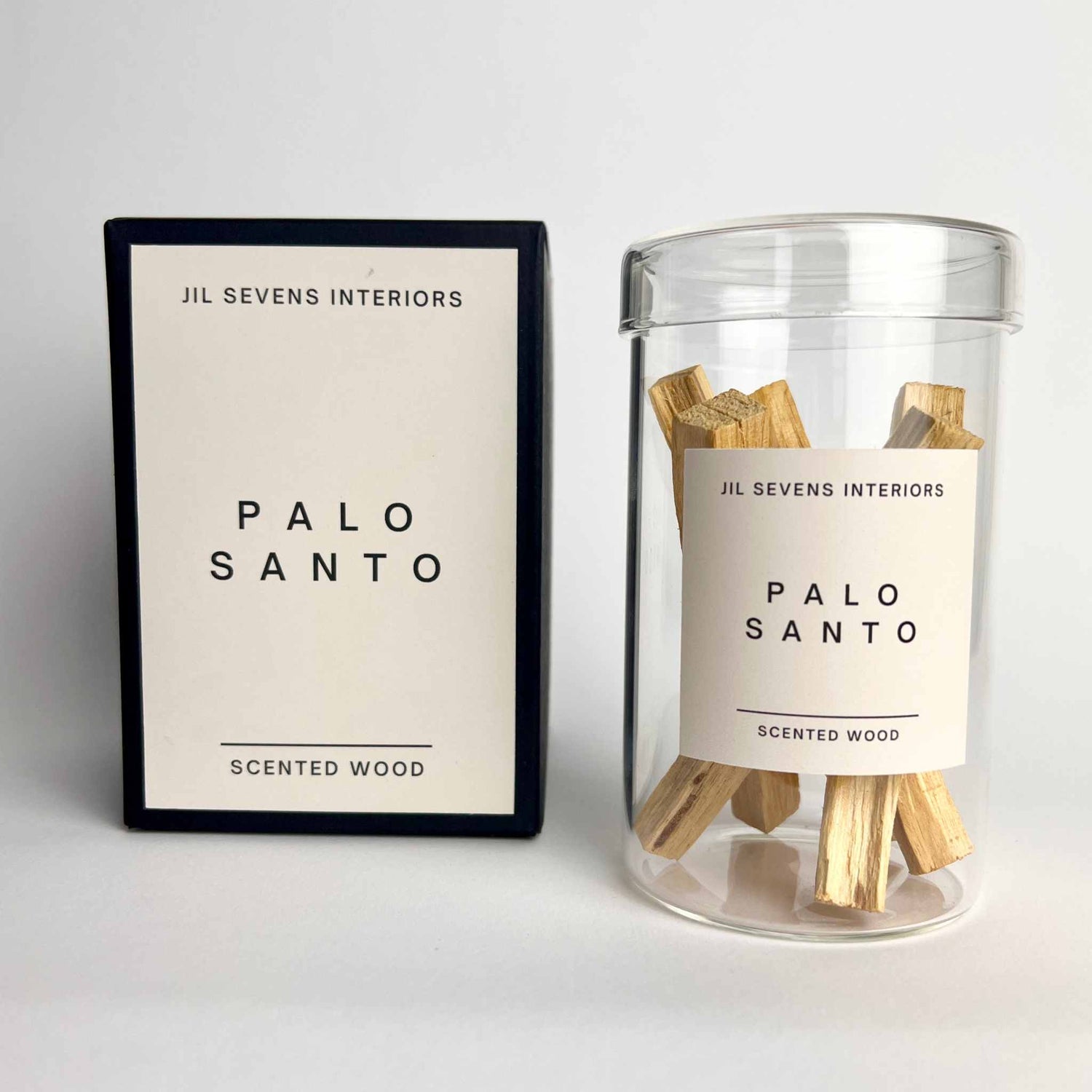 Palo Santo Duftholz smudge sticks in der Glasdose mit Geschenkverpackung