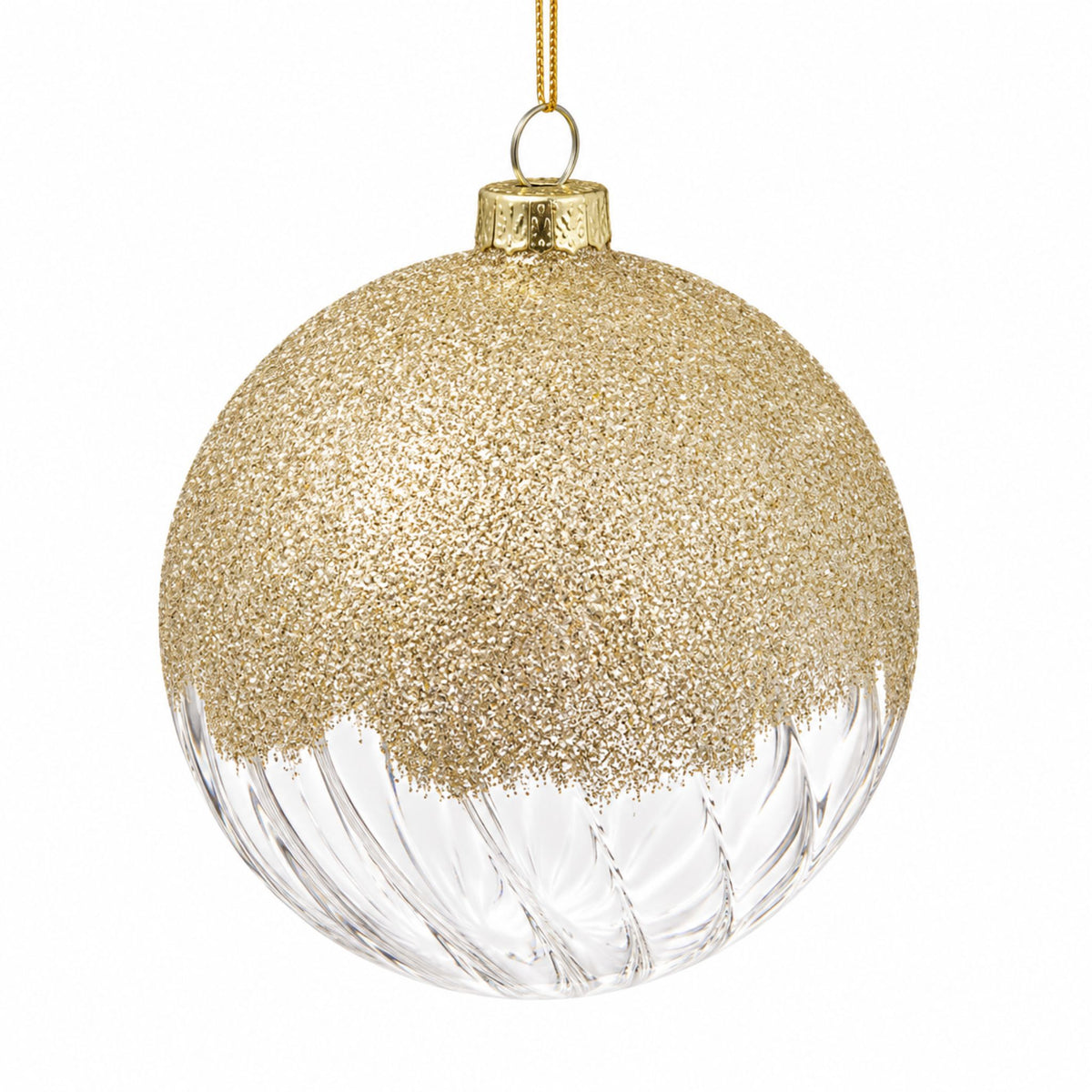 Clair – Glas-Christbaumkugeln in Gold und Transparent im 3er-Set, Ø 8 cm