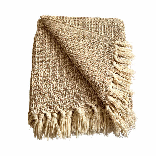 Decke „Ginevra“ – Plaid aus recycelter Baumwolle