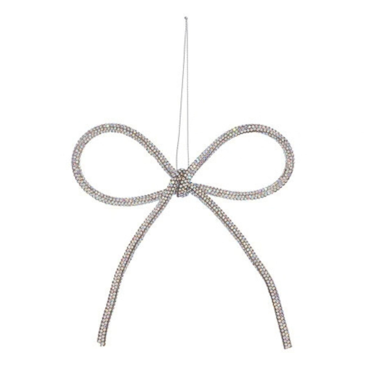 Grand Nœud – Silberfarbene Schleifenanhänger mit Strass im 3er-Set, 14 cm