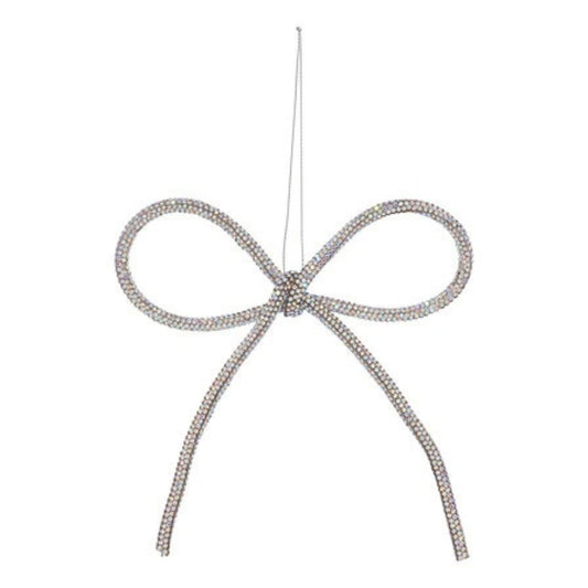 Grand Nœud – Silberfarbene Schleifenanhänger mit Strass im 3er-Set, 14 cm