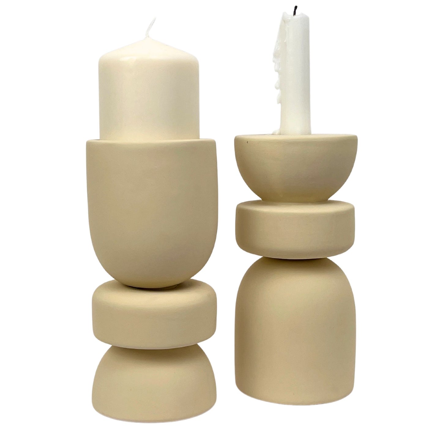 DOPPIO Kerzenständer beige