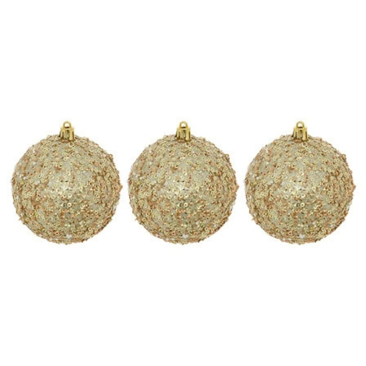 Perle Dorée – Goldene Weihnachtskugeln, Ø 8 cm, 3er-Set